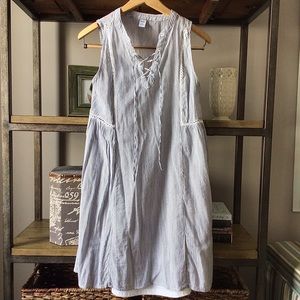 Old Navy Gray and White Striped Dress